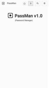 Passman - Password Manager Mobile Index Page Screenshot